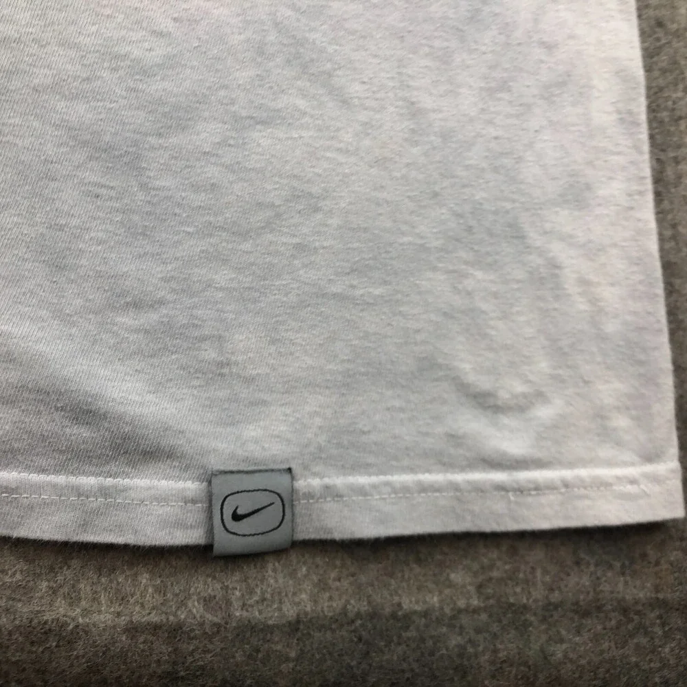 Vintage Nike Shirt Men 2XL Gray Long Sleeve Embroidered Swoosh Crew Neck Y2K